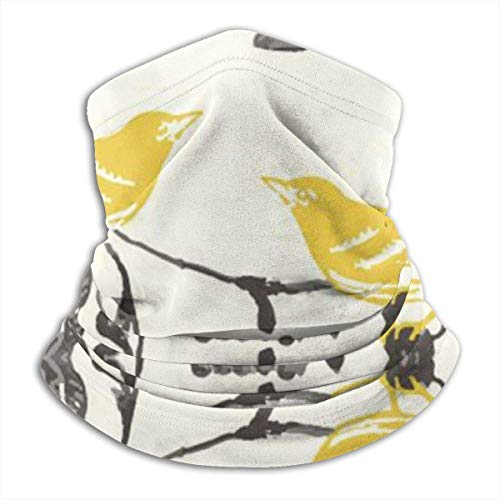 Bandana De Escudo Facial,Casa Rural Amarillo Gris Vintage Floral Pájaro Moderno Diadema Bufanda, Resistente Al Viento Bandana para Acampar Unisex,25X30Cm