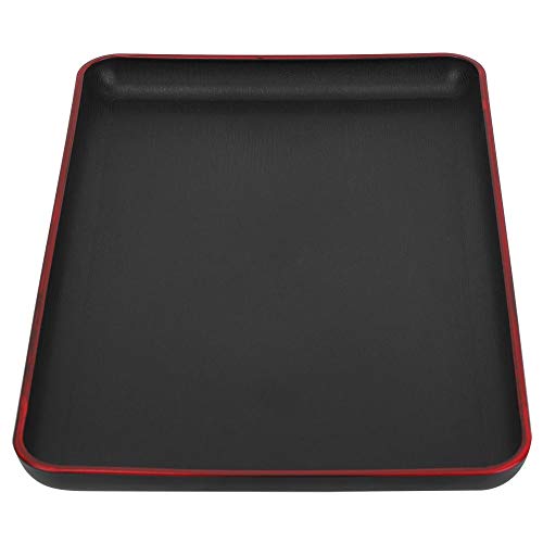 Bandeja de servicio Bandeja rectangular y ecológica de plástico Gastrot Bandeja de comida antideslizante para Bar Hotel Home (negro).(39 * 28cm)