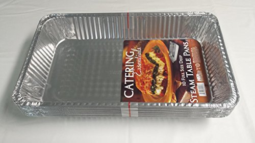 Bandejas para horno extragrandes, desechables, de papel de aluminio (Gastronorm), profundidad de tamaño completo, paquete de 10 (con tapa de aluminio disponible, se vende por separado)