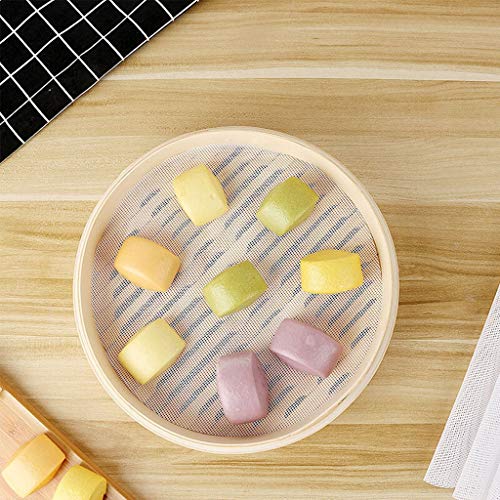 Baoblaze 5 Unids Cocina Reutilizable de Silicona Vapor De Malla Almohadilla Antiadherente Forma Redonda Albóndigas Mat Bollos Al Vapor para Hornear Pasteles Dim Sum Mesh - 28cm