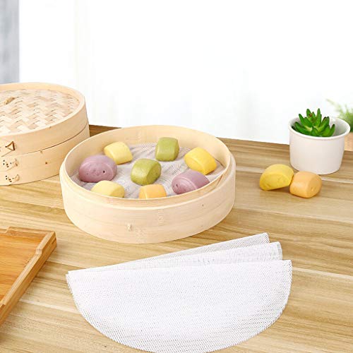 Baoblaze 5 Unids Cocina Reutilizable de Silicona Vapor De Malla Almohadilla Antiadherente Forma Redonda Albóndigas Mat Bollos Al Vapor para Hornear Pasteles Dim Sum Mesh - 28cm