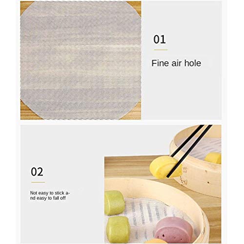 Baoblaze 5 Unids Cocina Reutilizable de Silicona Vapor De Malla Almohadilla Antiadherente Forma Redonda Albóndigas Mat Bollos Al Vapor para Hornear Pasteles Dim Sum Mesh - 28cm