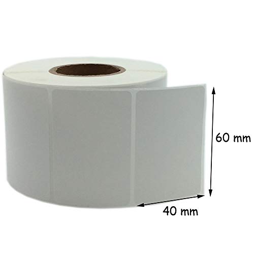 Baoii 1000 etiquetas adhesivas, 60 mm x 40 mm, etiquetas autoadhesivas para direcciones postales, etiquetas de precio, etiquetas de nombre blancas, etiquetas para congelador, fechas, etiquetas