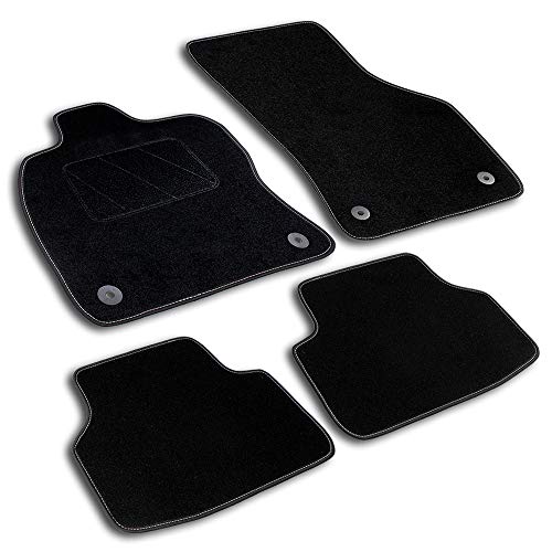 Bär-AfC FO05439 Classic - Alfombrillas para coche (fieltro punzonado, borde negro, protección textil para pisadas, juego de 4 piezas, ajuste perfecto para modelo, ver detalles)