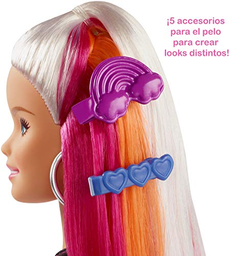 Barbie Destellos de Arociris, Muñeca rubia con cabello extra largo con accesorios para peinar, regalo para niñas y niños 3-9 años (Mattel FXN96) , color/modelo surtido