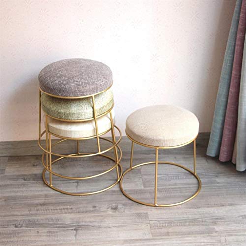 Barstool-S SZQ - Sillas doradas para salón, hierro artificial, taburete bajo, restaurante, mesa de comedor, silla de comedor, silla de comedor infantil, cambie el banco de zapatos, 30 x 37 cm