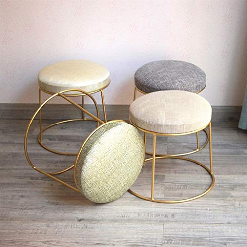 Barstool-S SZQ - Sillas doradas para salón, hierro artificial, taburete bajo, restaurante, mesa de comedor, silla de comedor, silla de comedor infantil, cambie el banco de zapatos, 30 x 37 cm