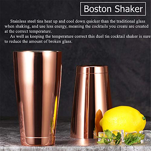 Bartender de acero inoxidable Boston Shaker – 2 piezas 18oz y 28oz profesional Bartender Coctelera Bartender Shaker Kit – CTSK0013