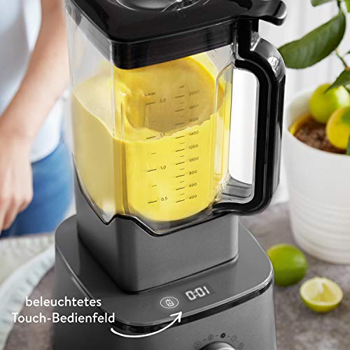 Batidora de vaso HANNO, licuadora para verduras y frutas, Vaso de Tritan 2.5L libre de BPA, 2000W, 32.000 RPM Blender Smoothie Maker alto rendimiento + Libro de Recetas Gratis(Ingles) Version 2020