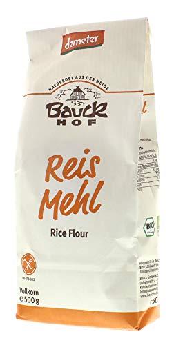 Bauck Hof Harina Integral orgánica De Arroz Sin Gluten, 500 gr