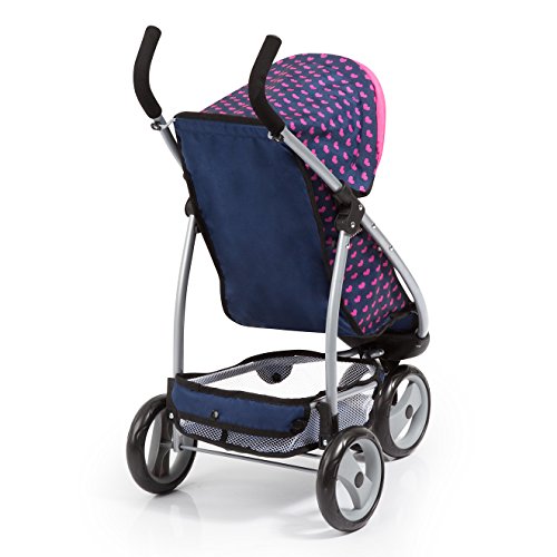 Bayer Design- Cochecito de Muñeca con Cinturón de Seguridad, Color: Azul/Rosa (39954AA)