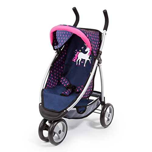 Bayer Design- Cochecito de Muñeca con Cinturón de Seguridad, Color: Azul/Rosa (39954AA)