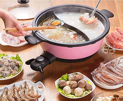 BBQ Hot Pot Hot Pot/Pan Barbacoa Eléctrica/Hogar Barbacoa Multifunción Olla Combinada Cocina Eléctrica Una Olla Dos Sabores 6L Gran Capacidad 6-10 Personas