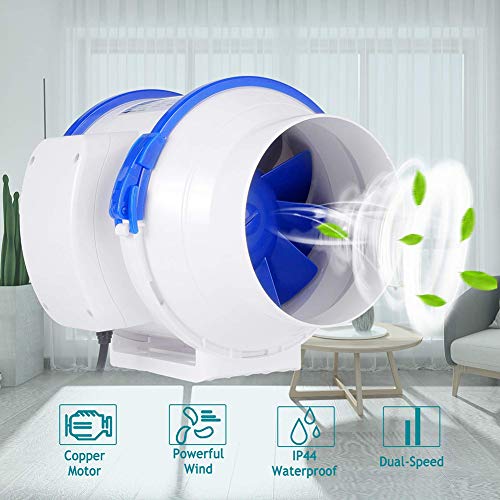 BCXGS Ventilador Extractor, Extractor de Aire Entubado con 2 Ajustes De Velocidad del Viento, Silencioso como El Viento, Fuerte como La Turbina