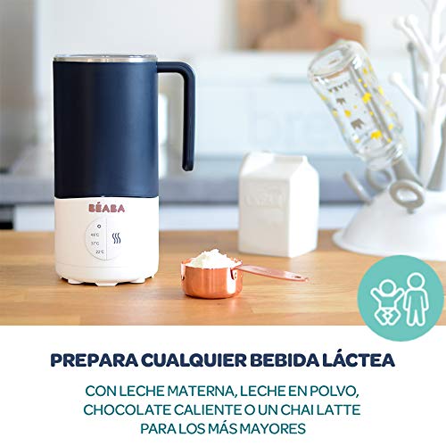 Béaba Milk Prep Preparador de biberones y bebidas lácteas, Calentamiento rápido, Leche en polvo, leche materna, leche en brick, chocolate caliente, para bebés y niños