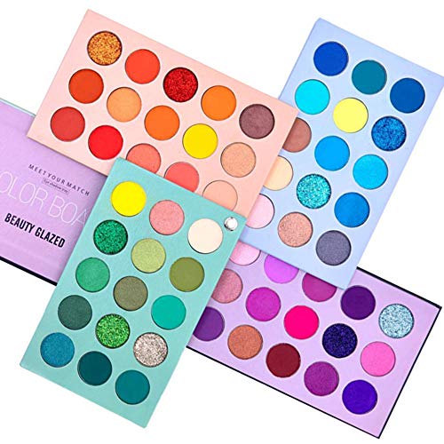 Beauty Glazed 60 Color Makeup Eyeshadow Palette 4 en 1 Color Board Pressed Glitter Eye Shadow Sombra de cuatro capas May Rotation Matte Pearlescent High Pigmentation Cosmetic Eyeshadow