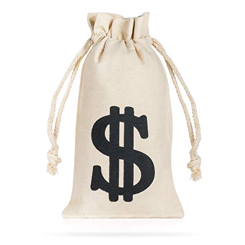 Beefunny Robber Costume Disfraces de ladrón Accesorios de Disfraces Máscara de Ojo Negro Guantes Bolsa de Dinero Bolsa Cordón Signo de dólar Símbolo para Regalo Juguete Fiesta Favor (A)