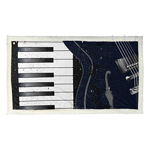 BEITUOLA Manta de Tiro multifunción,Negro Blanco Piano Keys Guitarra Eléctrica,Nuevas Mantas Personalizadas personalizadas-80 * 135cm