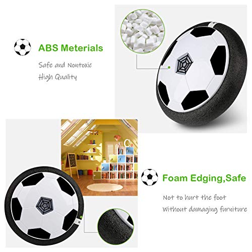 BelleStyle Air Power Soccer, Air Hover Ball Juguete Balón de Fútbol Flotante Soft Foam Bumpers con Luces LED y Música Hover Fútbol Juego Interior al Aire Libre