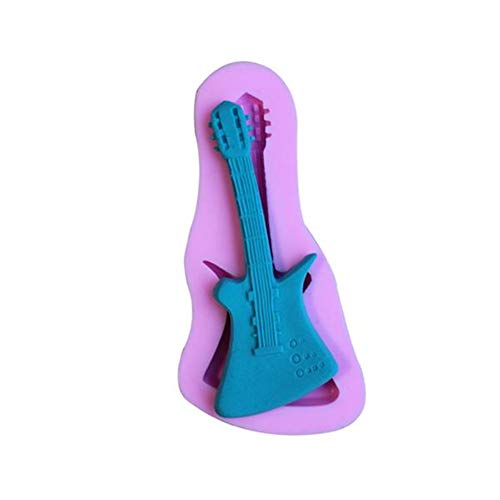 Belupai - Molde de silicona para tartas, diseño de guitarra 3D, color marrón