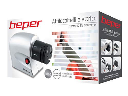 Beper 90.046 90.046-Afilador de cuchillos eléctrico, 20 W, Gris y negro