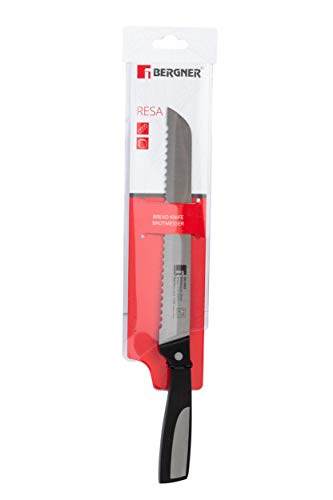 Bergner Resa - Cuchillo para pan de acero inoxidable, 20 cm