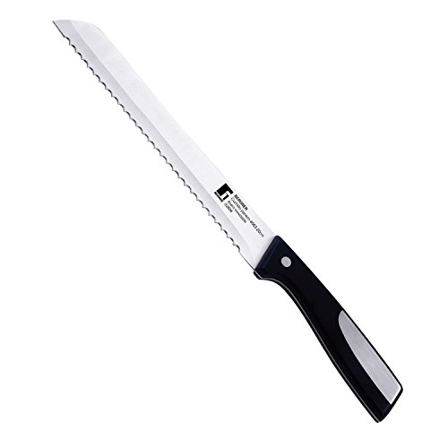 Bergner Resa - Cuchillo para pan de acero inoxidable, 20 cm