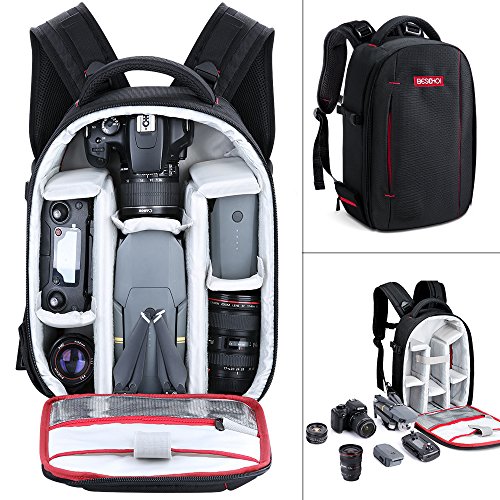 Beschoi - Mochila para Cámara Réflex y Accesorios, Mochila Viaje Impermeable para Canon Nikon Sony Pentax Cámara DSLR y Tableta Portátil, S