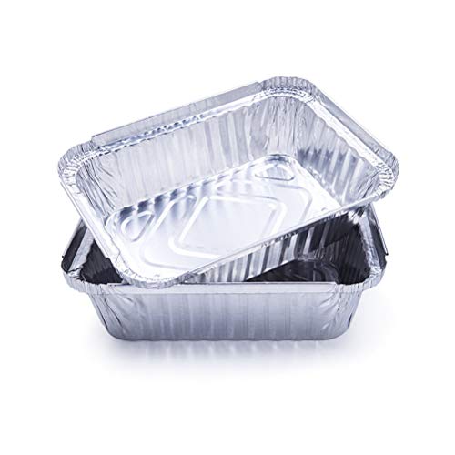 BESTONZON - 10 bandejas desechables de aluminio para barbacoa de 650 ml para bandeja de latas de repuesto con tapa