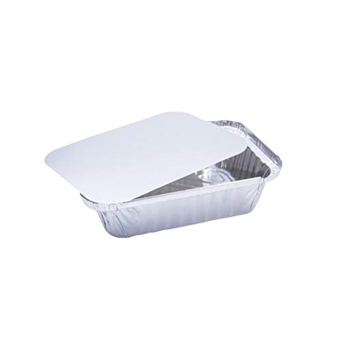 BESTONZON - 10 bandejas desechables de aluminio para barbacoa de 650 ml para bandeja de latas de repuesto con tapa