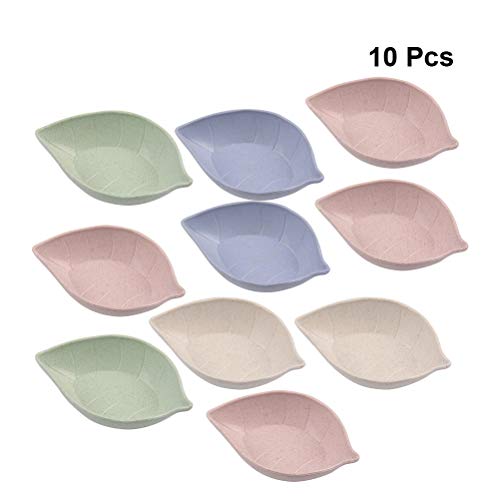 BESTONZON 10pcs Salsa Platos Tazón Aperitivo Sirviendo Bandeja Plato de aperitivos Bebé Niño Arroz Plato Plato Vajilla Comida Fruta Contenedor Caja (colores surtidos)