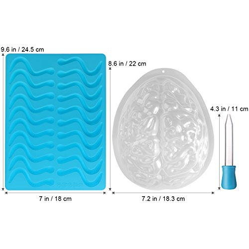 BESTONZON - Molde de silicona para jalea cerebral, 2 unidades, para fiestas temáticas de Halloween o piratas