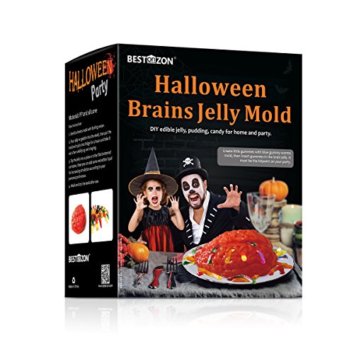 BESTONZON - Molde de silicona para jalea cerebral, 2 unidades, para fiestas temáticas de Halloween o piratas