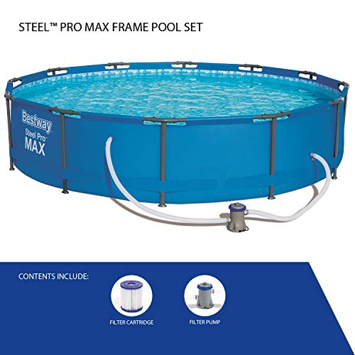 Bestway 56416 - Piscina Desmontable Tubular Steel Pro Max 366x76 cm Depuradora de Cartucho 1.249 litros/hora