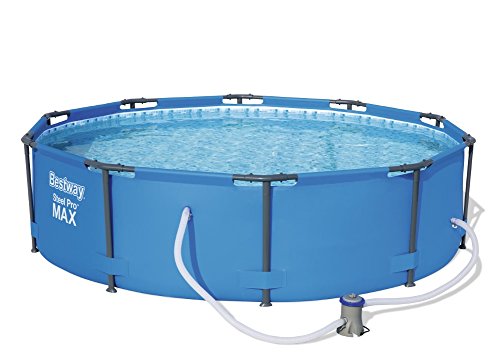 Bestway Steel Pro MAX Juego de Piscina con Marco de Acero con Bomba de Filtro, Azul, 305 x 76 cm