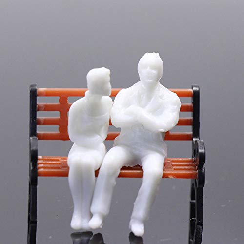 BESTZY 50pcs Modelo Blanco Architectural sin Pintar Tren Personas Figura Pasajeros 1: 50 Model Figures