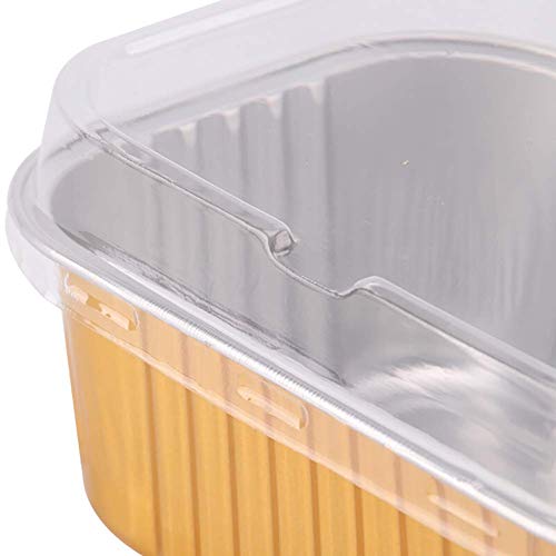 Betrothales 10 Unids Rectángulo Vasos De Aluminio Desechables con Tapa 700Ml Utensilios para Hornear Desechables para Hornear Cocción Congelación Y Almacenamiento De Alimentos Venta Inicio Uso Diario