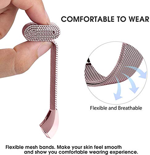 BeYself Compatible para Fitbit Alta HR Correa, Recambio Acero Metal Band para Fitbit Alta HR/Alta, Mujer Hombre Pequeño Grande