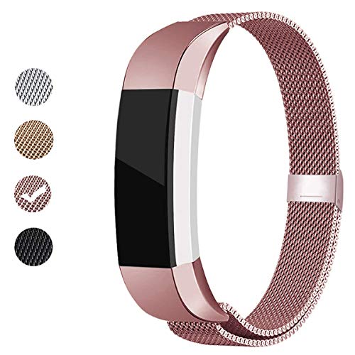 BeYself Compatible para Fitbit Alta HR Correa, Recambio Acero Metal Band para Fitbit Alta HR/Alta, Mujer Hombre Pequeño Grande