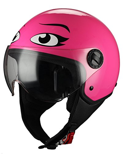 BHR 87451 Casco Moto Demi-Jet Linea One 801, Ojos Rosados, S (55/56 cm)