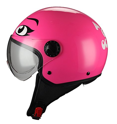 BHR 87451 Casco Moto Demi-Jet Linea One 801, Ojos Rosados, S (55/56 cm)