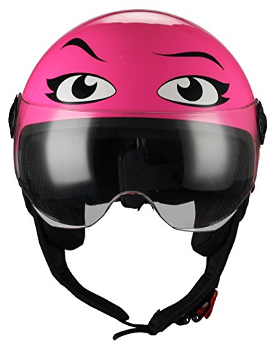 BHR 87451 Casco Moto Demi-Jet Linea One 801, Ojos Rosados, S (55/56 cm)