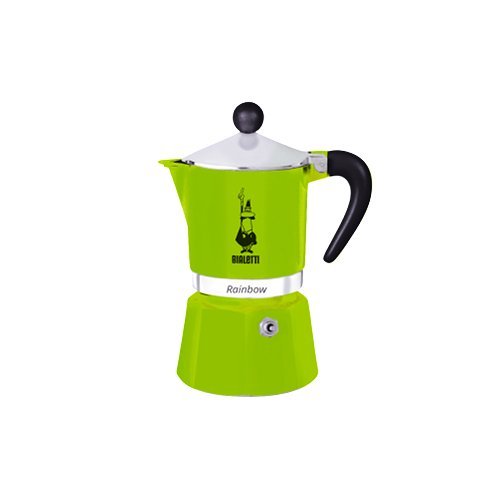 Bialetti Rainbow Cafetera Italiana Espresso, 3 Taza, Aluminio, Verde, 3 Tazas