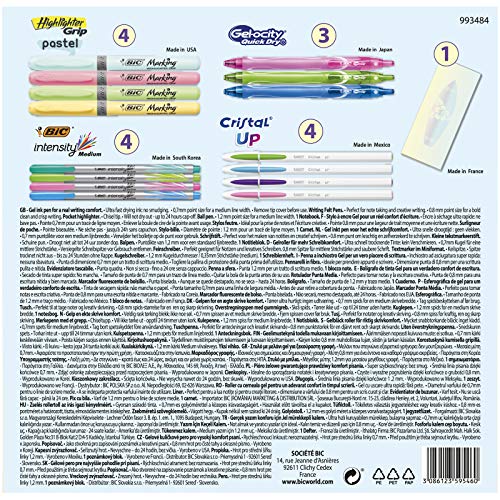 BIC Pastel Dream Kit con Bolígrafos, Rotuladores, Marcadores Pastel y Cuaderno - 16 unidades