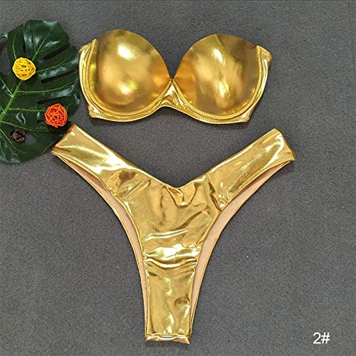 Bikini Bikini Traje De Baño Leopard Conjunto De Bikini Brasileño Traje De Baño De Mujer Push Up Traje De Baño Mujer Verano Ropa De Playa Biquini Al por Mayor L Golden