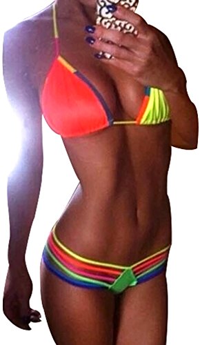 Bikini Fluor de Mujer para Verano y Playa. Conjuntos Bikini. (tirans Fluorescentes) - S