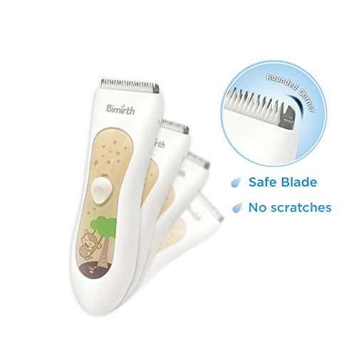 Bimirth Maquina Cortar Pelo para Bebe, Cortapelos Silencioso para Niños, en Bolsa para Fácil Almacenamiento, Recargable por USB, Resistente al Agua, 3 Peines Guía, con Safe Ceramic Blade (With Bag)