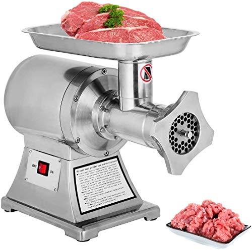 BINBAOSS - Picadora de carne eléctrica 1100 W 1,5 HP 220 PRM de acero inoxidable picadora de carne para uso profesional