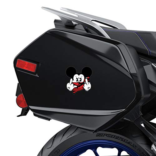 Biomar Labs® 2 x Pegatina Vinilo Autoadhesivos Divertido Mickey Mouse Dedo Medio Coche Moto Finestrìno Puerto Casco Scooter Bici Motocicleta Tuning BB 32