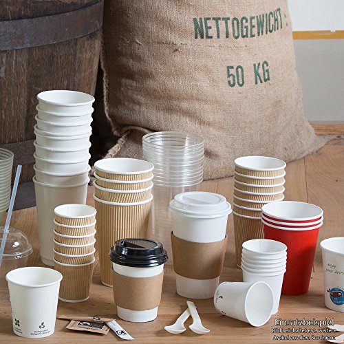 BIOZOYG 25 Taza de Kraft Marrón Corrugado para café I ecológico Taza para café desechable Bio sin Imprimir 300 ml/12 oz I 100% Biodegradable, Certificado compostables